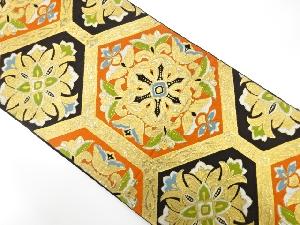 アンティーク　亀甲に華紋織り出し袋帯（着用可）